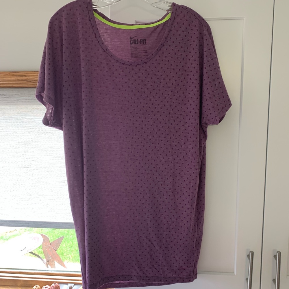 Purple polka dot Nike T-shirt